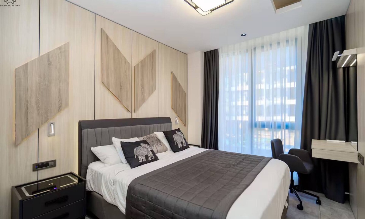 Tosmur Belediyesi Apartment | Nordic Sky: Upscale Cozy 1BR Near Tosmur Beach