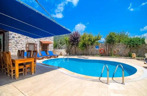 Kayakoy Villa | Central Kayaköy Twin Stone Villa – Private Pool, Large Garden & Outdoor Jacuzzi