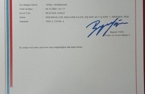Ardesen Villa | Kartal Gözü Konaklama tesisi