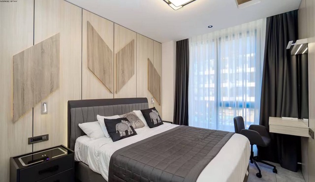 Nordic Sky: Upscale Cozy 1BR Near Tosmur Beach