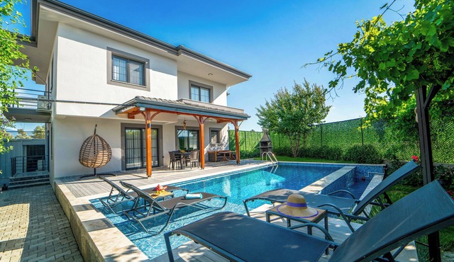 Private Pool Villa for 8 Guests with BBQ and Fruit Garden Near Saklıkent & Kaş in Seydikemer